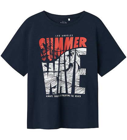 Name It T-shirt - 2-Pack - NkmVagno - Bright White/Navy Blazer