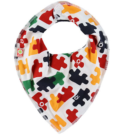 Bavoir Bandana Katvig - Blanc av. Puzzle Bavoir Bandana Katvig - Blanc av. Puzzle
