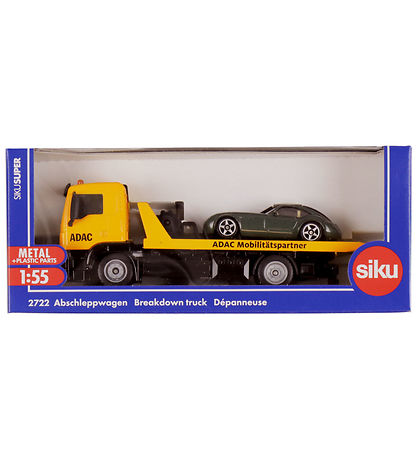 Camion av. Voiture Siku - 1:55 - Décomposition Truck - Jaune Camion av. Voiture Siku - 1:55 - Décomposition Truck - Jaune