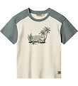 Wheat T-shirt - Hector - Ivory/Dusty Green w. Print Wheat T-shirt - Hector - Ivory/Dusty Green w. Print