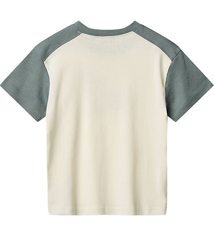 Wheat T-shirt - Hector - Ivory/Dusty Green w. Print