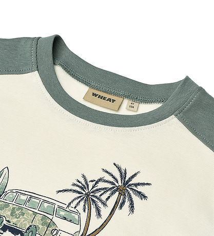 Wheat T-shirt - Hector - Ivory/Dusty Green w. Print