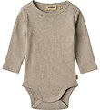 Wheat Bodysuit l/s - Rib - Spencer - Gravel Melange