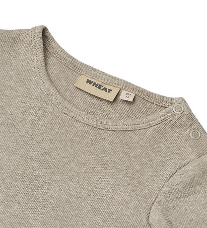 Wheat Romper l/s - Rib - Spencer - Grindmelange
