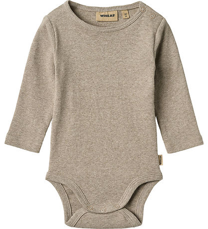 Wheat Romper l/s - Rib - Spencer - Grindmelange