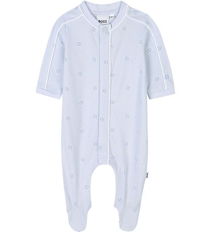 BOSS Gåvoset - Onesie/Mössa - Ljusblå m. Logotyper