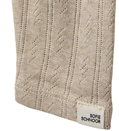 Sofie Schnoor Leggings - Nalinesb - Beige w. Pointelle