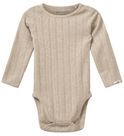 Sofie Schnoor Bodysuit l/s - DicteSB - Beige w. Pointelle