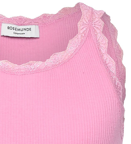 Rosemund Top - Lang - Rib - Balta - Prism Pink w. Lace