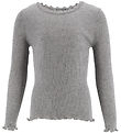 Rosemunde Blouse - Rib - Balta - Grey Melange w. Lace Rosemunde Blouse - Rib - Balta - Grey Melange w. Lace