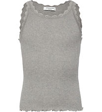 Rosemunde Top - Rib - Balta - Grey Melange w. Lace Rosemunde Top - Rib - Balta - Grey Melange w. Lace