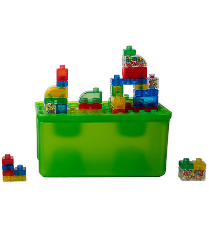 Jelly Blox Storage Box w. Blocks - 2-I-1 - 30 Parts - Green