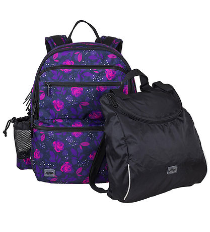 Jeva School Backpack - Square - Dark Rose