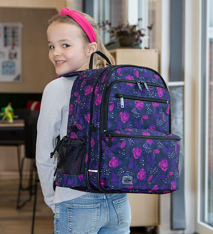 Jeva School Backpack - Square - Dark Rose