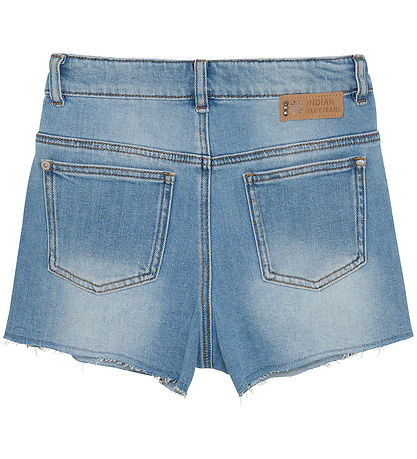 Indverskt Blue Jeans Gallastuttbuxur - Ljósblátt