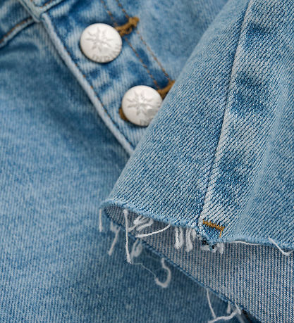 Indverskt Blue Jeans Gallastuttbuxur - Ljósblátt