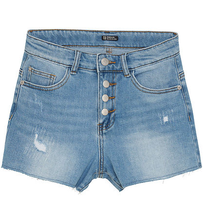Indverskt Blue Jeans Gallastuttbuxur - Ljósblátt
