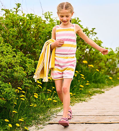 Color Kids Sommerdrakt - Coral Blush m. Striper