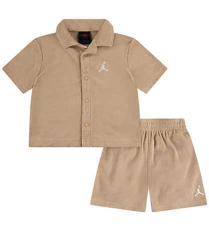Jordan Shorts Set - Shirt/Shorts - Terrycloth - Hemp w. Logo