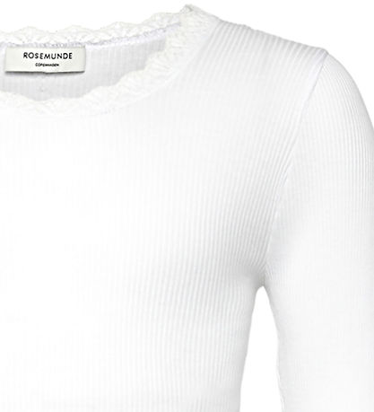 Rosemunde Blouse - Rib - Balta - New White w. Lace