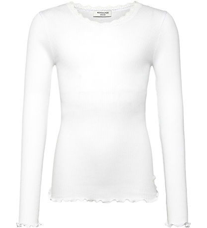 Rosemunde Blouse - Rib - Balta - New White w. Lace