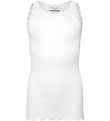 Rosemunde Top - Lang - Rib - Balta - New White w. Lace Rosemunde Top - Lang - Rib - Balta - New White w. Lace