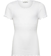 Rosemunde T-shirt - Rib - Balta - New White w. Lace Rosemunde T-shirt - Rib - Balta - New White w. Lace