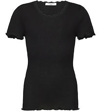 Rosemunde T-shirt - Rib - Balta - Black w. Lace Rosemunde T-shirt - Rib - Balta - Black w. Lace