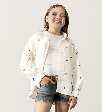 Name It Shirt - NkfFilippas - Oversize - Bright White w. Bow