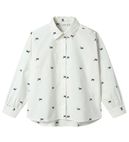 Name It Shirt - NkfFilippas - Oversize - Bright White w. Bow