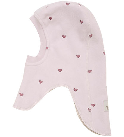 Huttelihut Balaclava - Fleece - 2-layer - Cloud Gray w. Hearts