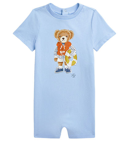 Polo Ralph Lauren Summer Romper - Light Blue w. Soft Toy
