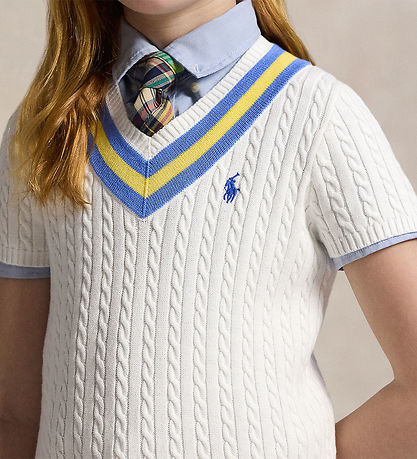 Robe Polo Ralph Lauren - Tricoté - Blanc av. Bleu
