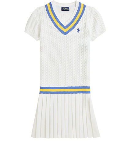 Robe Polo Ralph Lauren - Tricoté - Blanc av. Bleu