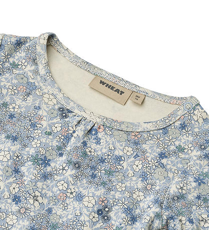Wheat Bodysuit l/s - Elmine - Blue Summer Flowers