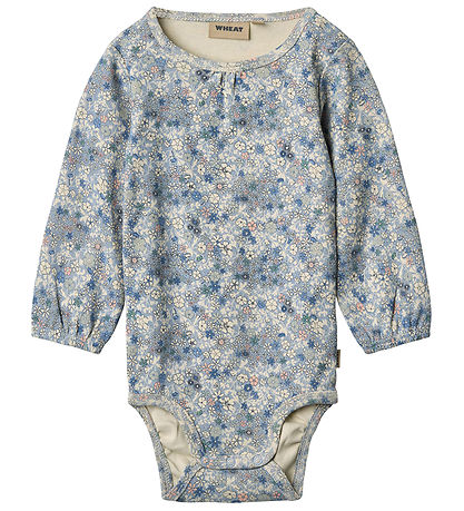 Wheat Bodysuit l/s - Elmine - Blue Summer Flowers