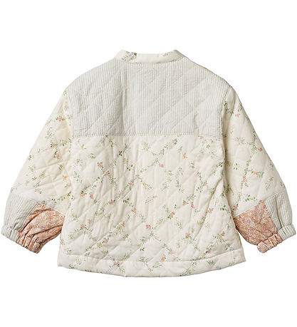 Wheat Jacket - Quilted - Inga - Ivory Checked Flowers