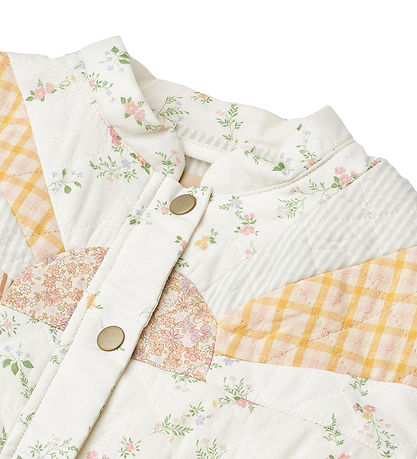 Wheat Jacket - Quilted - Inga - Ivory Checked Flowers