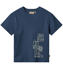 Wheat T-shirt - Legs - Blue Waves w. Print Wheat T-shirt - Legs - Blue Waves w. Print