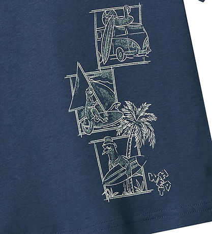 Wheat T-shirt - Legs - Blue Waves w. Print