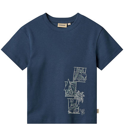Wheat T-shirt - Legs - Blue Waves w. Print