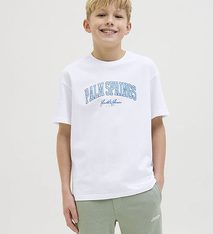 Jack & Jones Stuttermabolur - JjDetroit - Hvítur