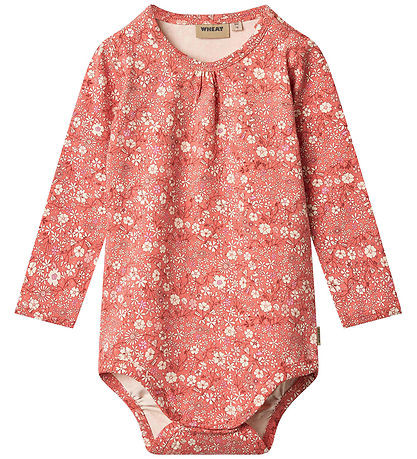 Wheat Bodysuit l/s - Liv - Coral Flowers Wheat Bodysuit l/s - Liv - Coral Flowers