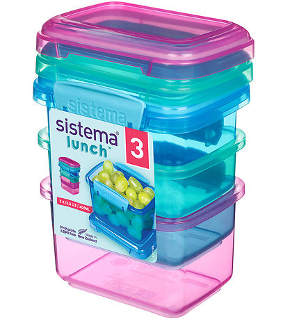 Sistema Lunchbox - 400 mL - 3-Pack - Pink/Blue/Turquoise Sistema Lunchbox - 400 mL - 3-Pack - Pink/Blue/Turquoise