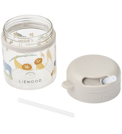 Liewood Cup w. Straws - Pavia - 280 mL - All Together/Sandy Liewood Cup w. Straws - Pavia - 280 mL - All Together/Sandy