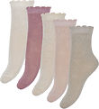 Minymo Socks - 5-Pack - Shell w. Pointelle Minymo Socks - 5-Pack - Shell w. Pointelle