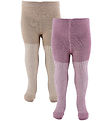 Minymo Tights - 2-Pack - Dusky Orchid w. Glitter Minymo Tights - 2-Pack - Dusky Orchid w. Glitter