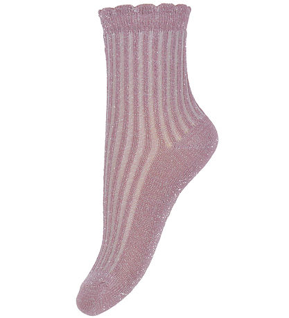 Minymo Socks - 2-Pack - Dusky Orchid w. Glitter