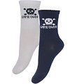 Minymo Sokken - 2-pack - Dark Navy/Wit m. schedel Minymo Sokken - 2-pack - Dark Navy/Wit m. schedel