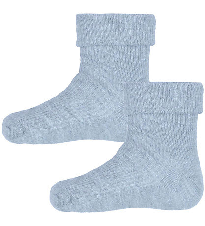 Minymo Socks - 2-Pack - Rib - Winter Sky